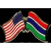 GAMBIA AND USA CROSSED FLAG PIN FRIENDSHIP FLAG PINS