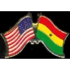 GHANA AND USA CROSSED FLAG PIN FRIENDSHIP FLAG PINS