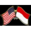 INDONESIA FLAG AND USA CROSSED FLAG PIN FRIENDSHIP FLAG PINS