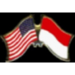 INDONESIA FLAG AND USA CROSSED FLAG PIN FRIENDSHIP FLAG PINS