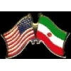IRAN FLAG AND USA CROSSED FLAG PIN FRIENDSHIP FLAG PINS