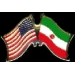 IRAN FLAG AND USA CROSSED FLAG PIN FRIENDSHIP FLAG PINS