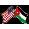 JORDAN FLAG AND USA CROSSED FLAG PIN FRIENDSHIP FLAG PINS