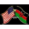 KENYA FLAG AND USA CROSSED FLAG PIN FRIENDSHIP FLAG PINS