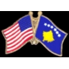 KOSOVO FLAG AND USA CROSSED FLAG PIN FRIENDSHIP FLAG PINS