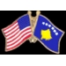 KOSOVO FLAG AND USA CROSSED FLAG PIN FRIENDSHIP FLAG PINS