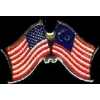 MALAYSIA FLAG AND USA CROSSED FLAG PIN FRIENDSHIP FLAG PINS