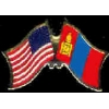 MONGOLIA FLAG AND USA CROSSED FLAG PIN FRIENDSHIP FLAG PINS