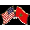 MOROCCO FLAG AND USA CROSSED FLAG PIN FRIENDSHIP FLAG PINS