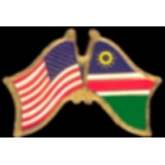 NAMIBIA FLAG AND USA CROSSED FLAG PIN FRIENDSHIP FLAG PINS