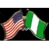 NIGERIA FLAG AND USA CROSSED FLAG PIN FRIENDSHIP FLAG PINS