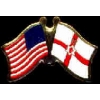 NORTHERN IRELAND FLAG AND USA CROSSED FLAG PIN FRIENDSHIP FLAG PINS