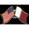 QATAR FLAG AND USA CROSSED FLAG PIN FRIENDSHIP FLAG PINS