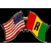 RWANDA USA CROSSED FLAGS OLD STYLE PIN