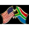 SOUTH AFRICA FLAG AND USA CROSSED FLAG PIN FRIENDSHIP FLAG PINS