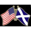 SCOTLAND ST ANDREWS FLAG AND USA CROSSED FLAG PIN FRIENDSHIP FLAG PINS