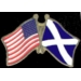 SCOTLAND ST ANDREWS FLAG AND USA CROSSED FLAG PIN FRIENDSHIP FLAG PINS