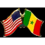 SENEGAL FLAG AND USA CROSSED FLAG PIN FRIENDSHIP FLAG PINS