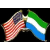 SIERRA LEONE FLAG AND USA CROSSED FLAG PIN FRIENDSHIP FLAG PINS