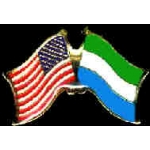 SIERRA LEONE FLAG AND USA CROSSED FLAG PIN FRIENDSHIP FLAG PINS