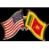 SRI LANKA FLAG AND USA CROSSED FLAG PIN FRIENDSHIP FLAG PINS