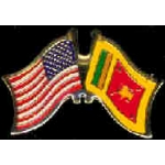 SRI LANKA FLAG AND USA CROSSED FLAG PIN FRIENDSHIP FLAG PINS