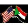 SUDAN FLAG AND USA CROSSED FLAG PIN FRIENDSHIP FLAG PINS