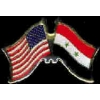 SYRIA FLAG AND USA CROSSED FLAG PIN FRIENDSHIP FLAG PINS
