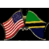 TANZANIA FLAG AND USA CROSSED FLAG PIN FRIENDSHIP FLAG PINS