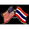THAILAND FLAG AND USA CROSSED FLAG PIN FRIENDSHIP FLAG PINS