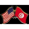 TUNISIA FLAG AND USA CROSSED FLAG PIN FRIENDSHIP FLAG PINS