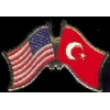 TURKEY FLAG AND USA CROSSED FLAG PIN FRIENDSHIP FLAG PINS
