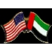 UNITED ARAB EMIRATES U A E FLAG AND USA CROSSED FLAG PIN FRIENDSHIP FLAG PINS
