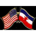 YUGOSLAVIA OLD FLAG AND USA CROSSED FLAG PIN FRIENDSHIP FLAG PINS