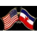 YUGOSLAVIA OLD FLAG AND USA CROSSED FLAG PIN FRIENDSHIP FLAG PINS