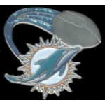 MIAMI DOLPHINS PIN FOOTBALL GLITTER TRAIL PIN