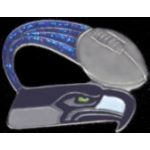 SEATTLE SEAHAWKS PIN FOOTBALL GLITTER TRAIL PIN