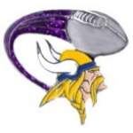 MINNESOTA VIKINGS PIN FOOTBALL GLITTER TRAIL PIN