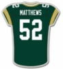 GREEN BAY PACKERS CLAY MATTHEWS JERSEY PIN