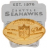 SEATTLE SEAHAWKS PIN LARGE EST 1976 SILVER AND GOLD PIN