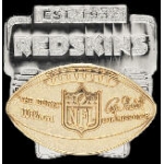 WASHINGTON REDSKINS PIN LARGE EST SILVER AND GOLD PIN