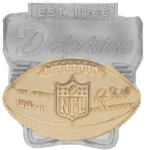 MIAMI DOLPHINS PIN LARGE EST 1976 SILVER AND GOLD PIN