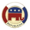 REPUBLICAN PARTY ELEPHANT RED WHITE AND BLUE PIN