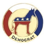 DEMOCRAT PARTY PIN DEMOCRATIC DONKEY RED WHITE AND BLUE PIN