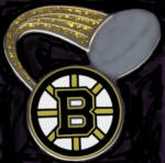 BOSTON BRUINS PIN PUCK GLITTER TRAIL PIN