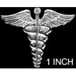 CADEUSES PIN SILVER MEDICAL CADEUSES LOGO PIN