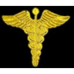 CADEUSES PIN GOLD MEDICAL CADEUSES LOGO PIN