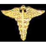 CADEUSES PIN GOLD MEDICAL SMALL CADEUSES LOGO PIN