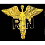 REGISTERED NURSE PIN RN CADEUSES PIN GOLD