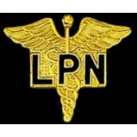 LICENSED PRACTICAL NURSE PIN LPN CADEUSES PIN GOLD